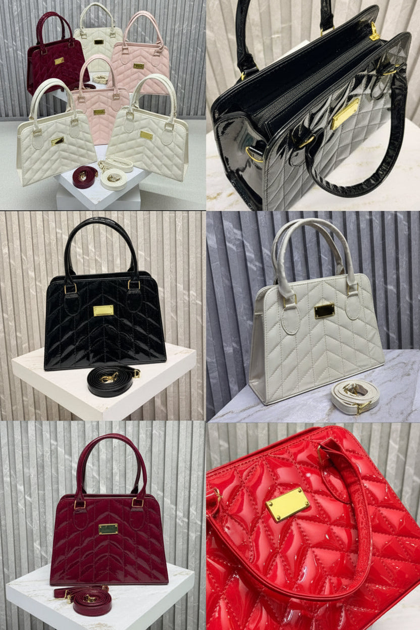 Cartera Patente 2 en 1 con Herrajes Dorados