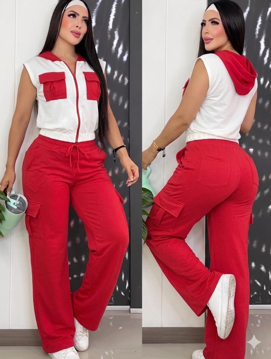 Conjunto con Capucha en Tela Burda Licrada