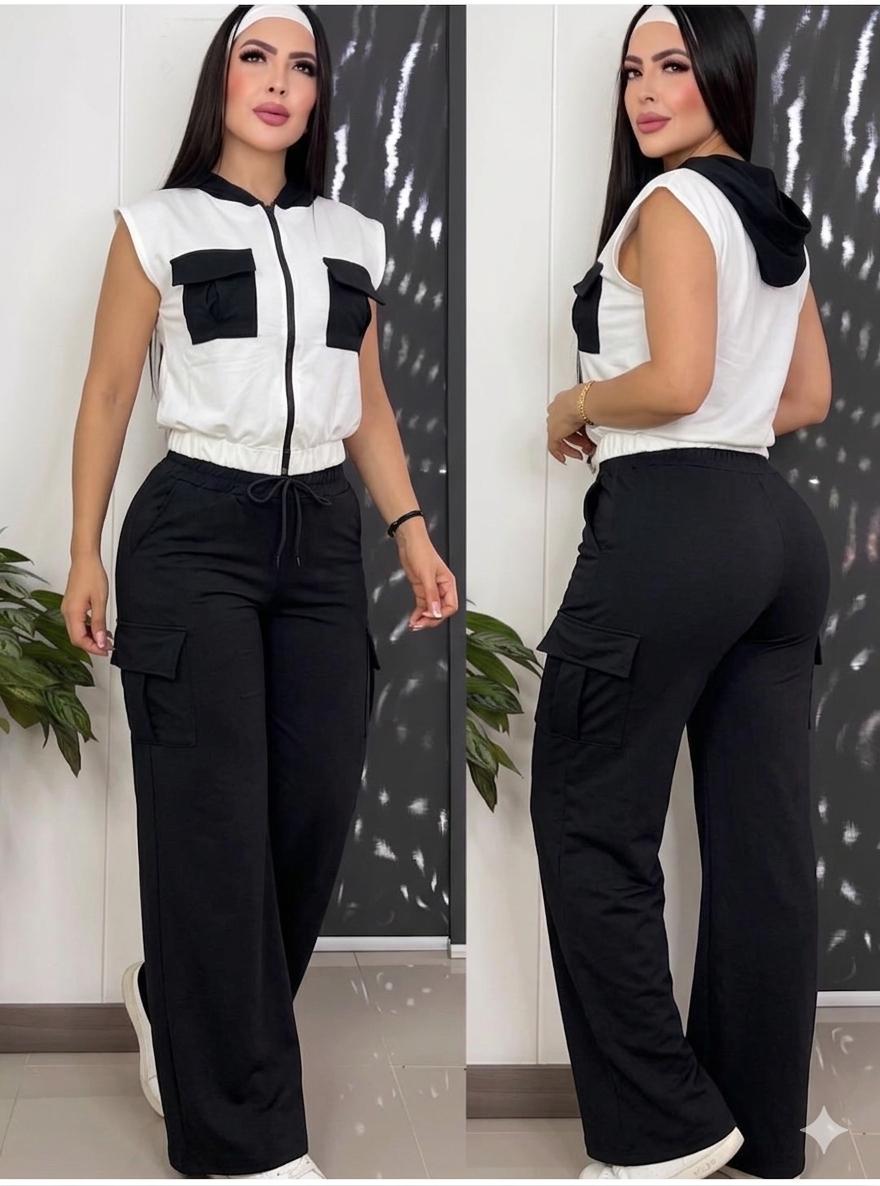 Conjunto con Capucha en Tela Burda Licrada
