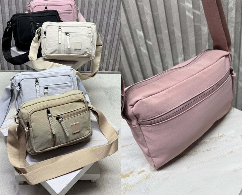 Bolso Bandolero de Lona con 5 Compartimientos